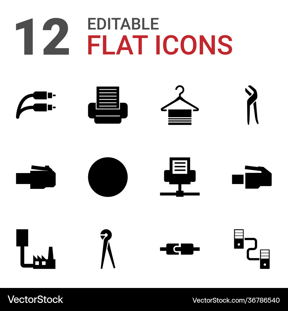 12 wire icons Royalty Free Vector Image - VectorStock