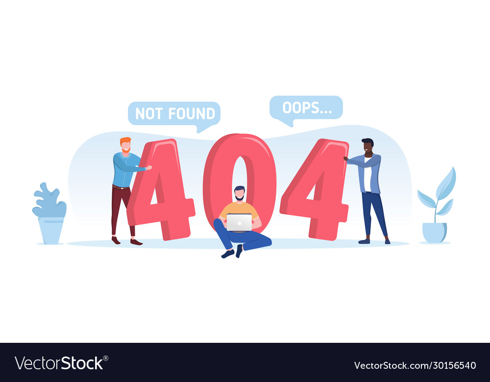 404 not found or oops computer error vector image 404 not found or oops computer error
