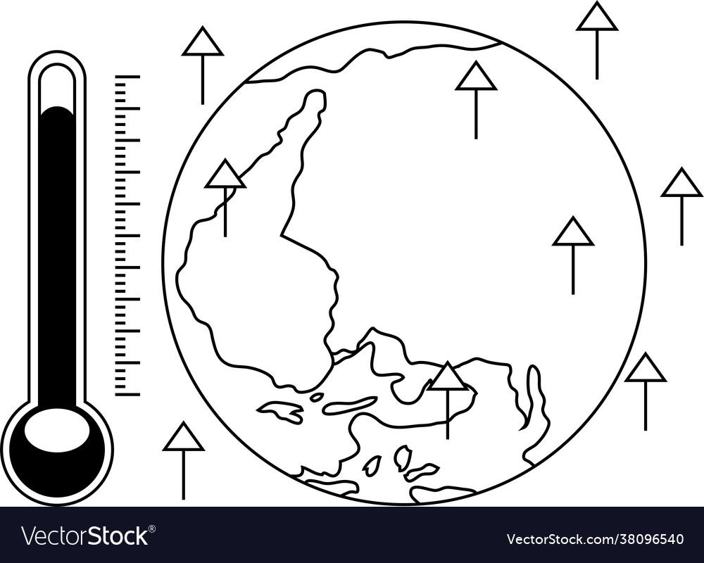 A global warming problem outline Royalty Free Vector Image