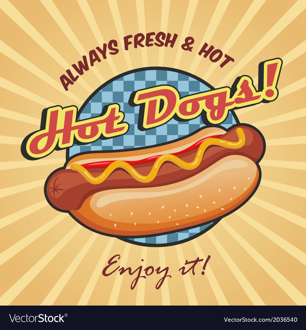 American hot dog poster template Royalty Free Vector Image