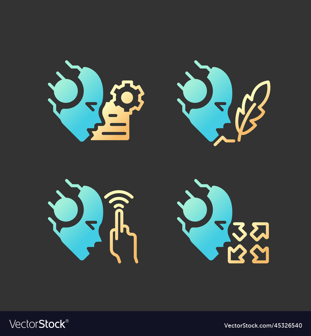 Artificial intelligence capabilities gradient vector image Artificial intelligence capabilities gradient
