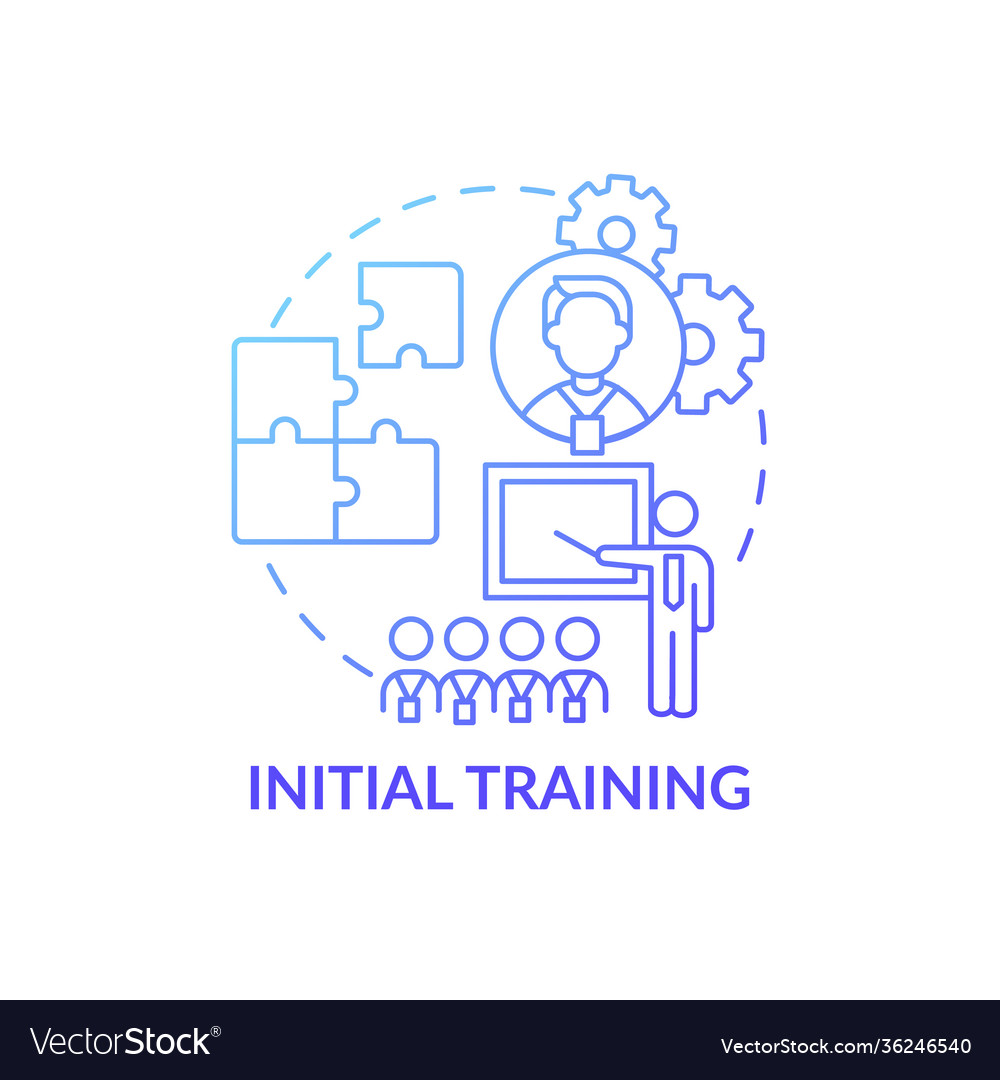 Basic training program for new worker concept icon