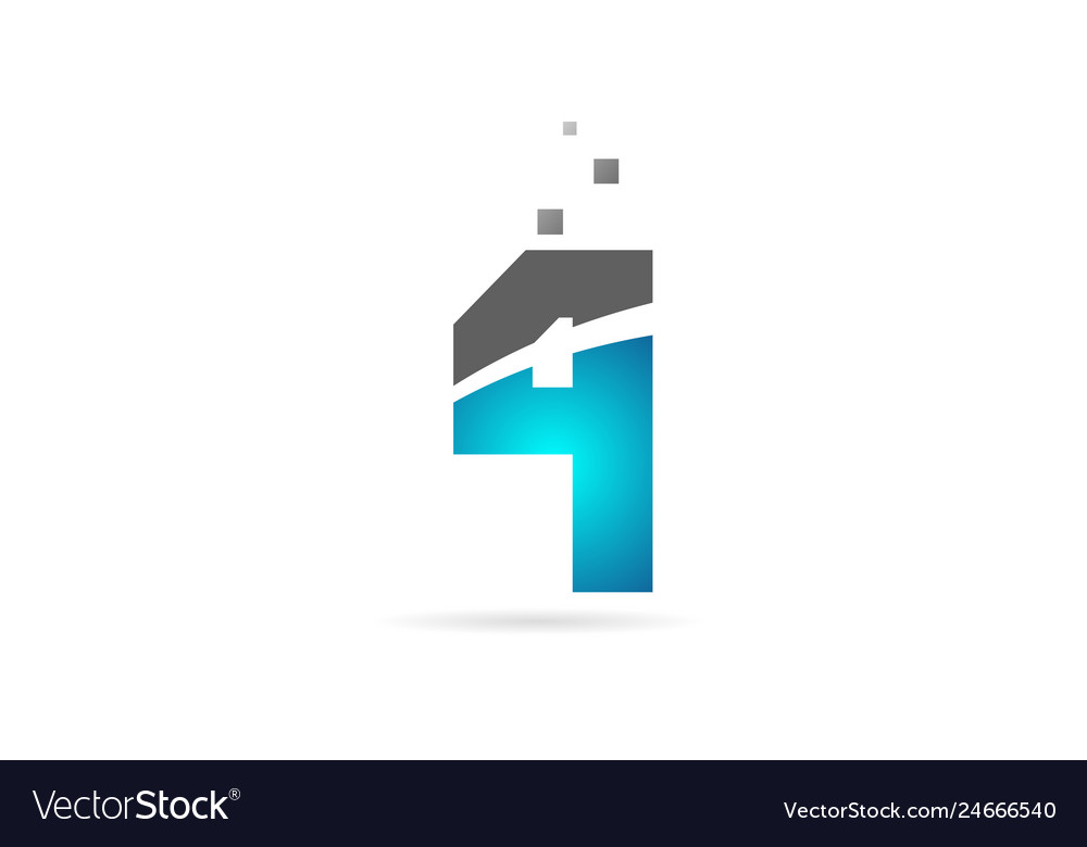 Blaugrau Nummer 4 für Logo-Icon Design