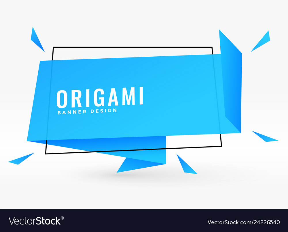Blue Origami Chat Bubble Style Banner Royalty Free Vector