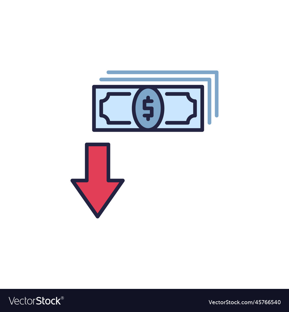 Cash Devaluation Currency Value Lowering Concept Vector Image cash-devaluation-currency-value-lowering-concept-vector-image
