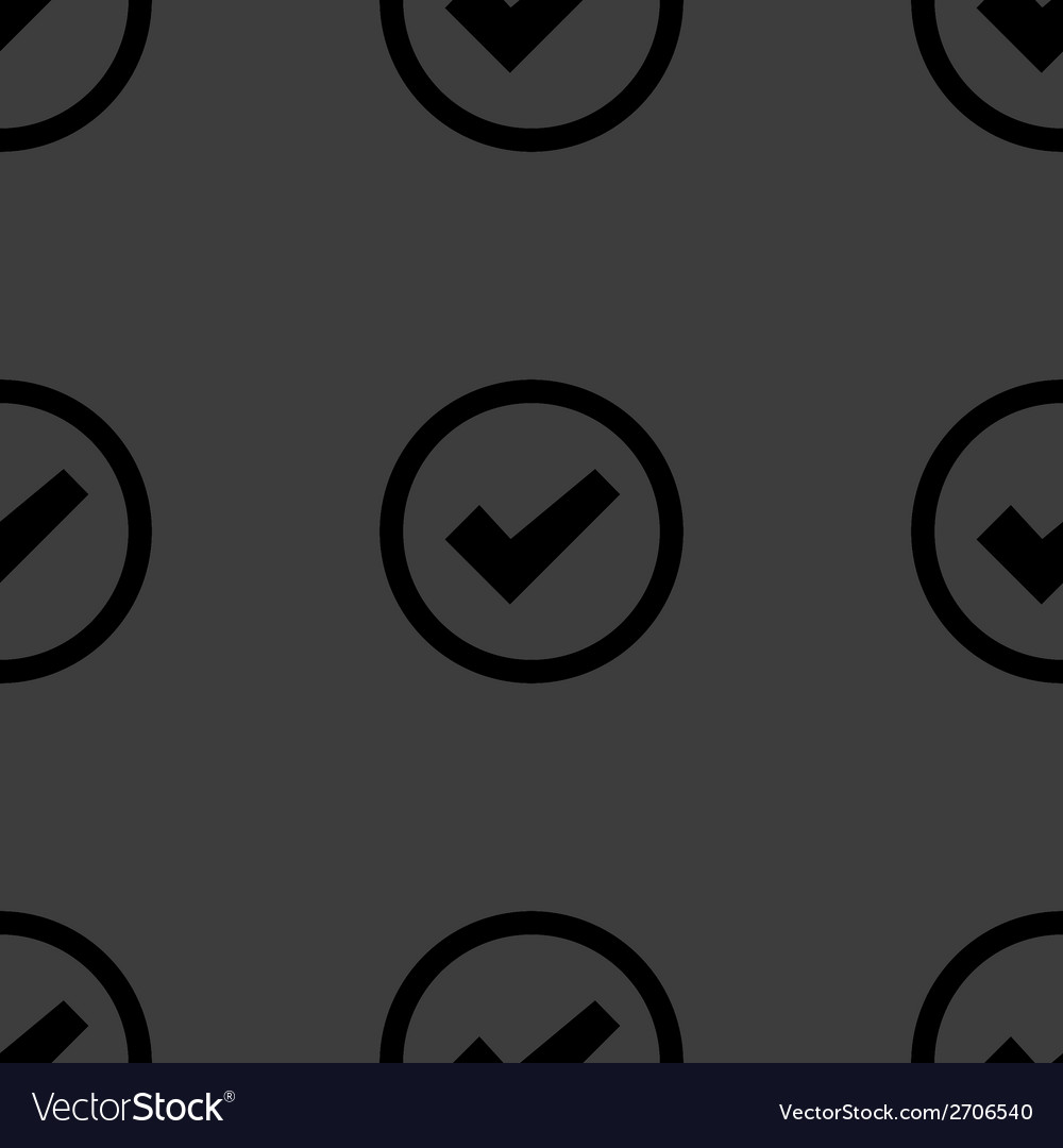 Check mark web icon flat design seamless pattern