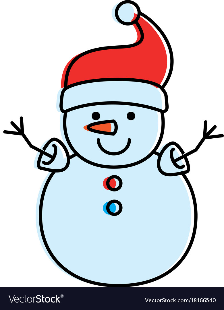 Cute snowman character icon Royalty Free Vector Image