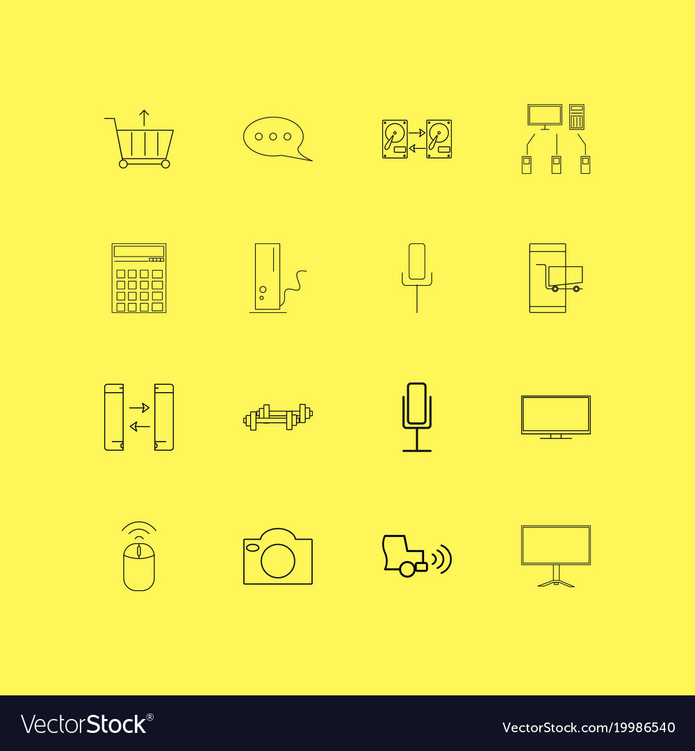 Devices linear icon set simple outline icons