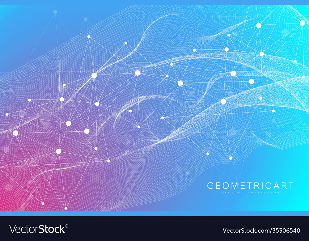 Geometric abstract background with connected line