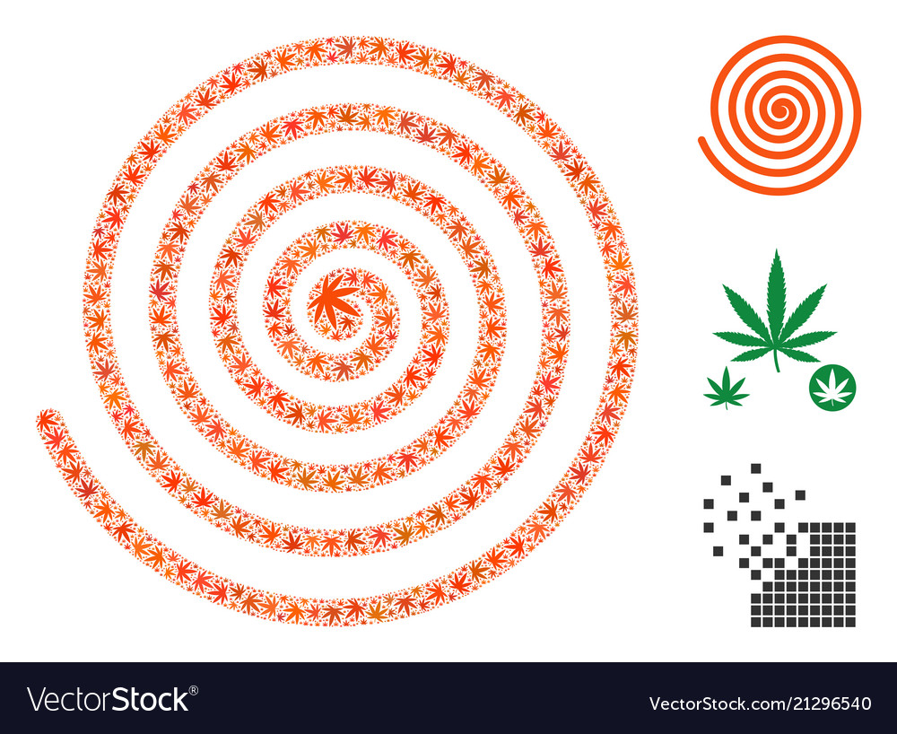 Hypnosis spiral collage of cannabis