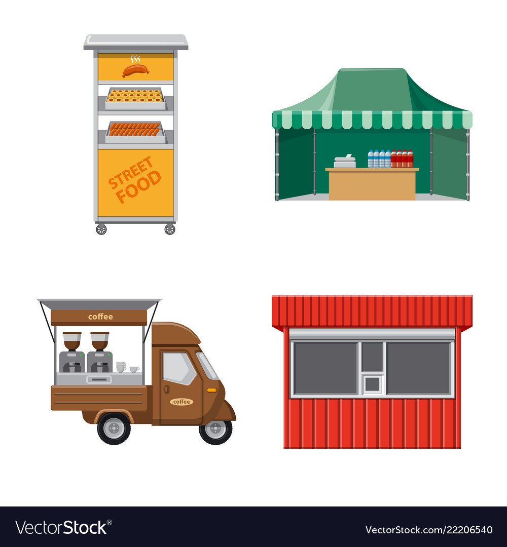 Isolated object of market and exterior symbol