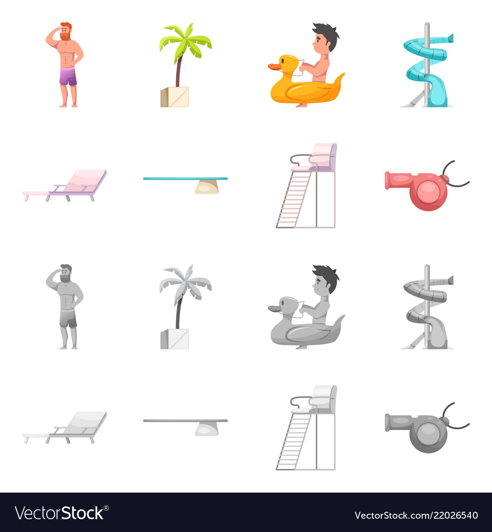 Isolated object of pool and swimming symbol Vector Image Isolated object of pool and swimming symbol