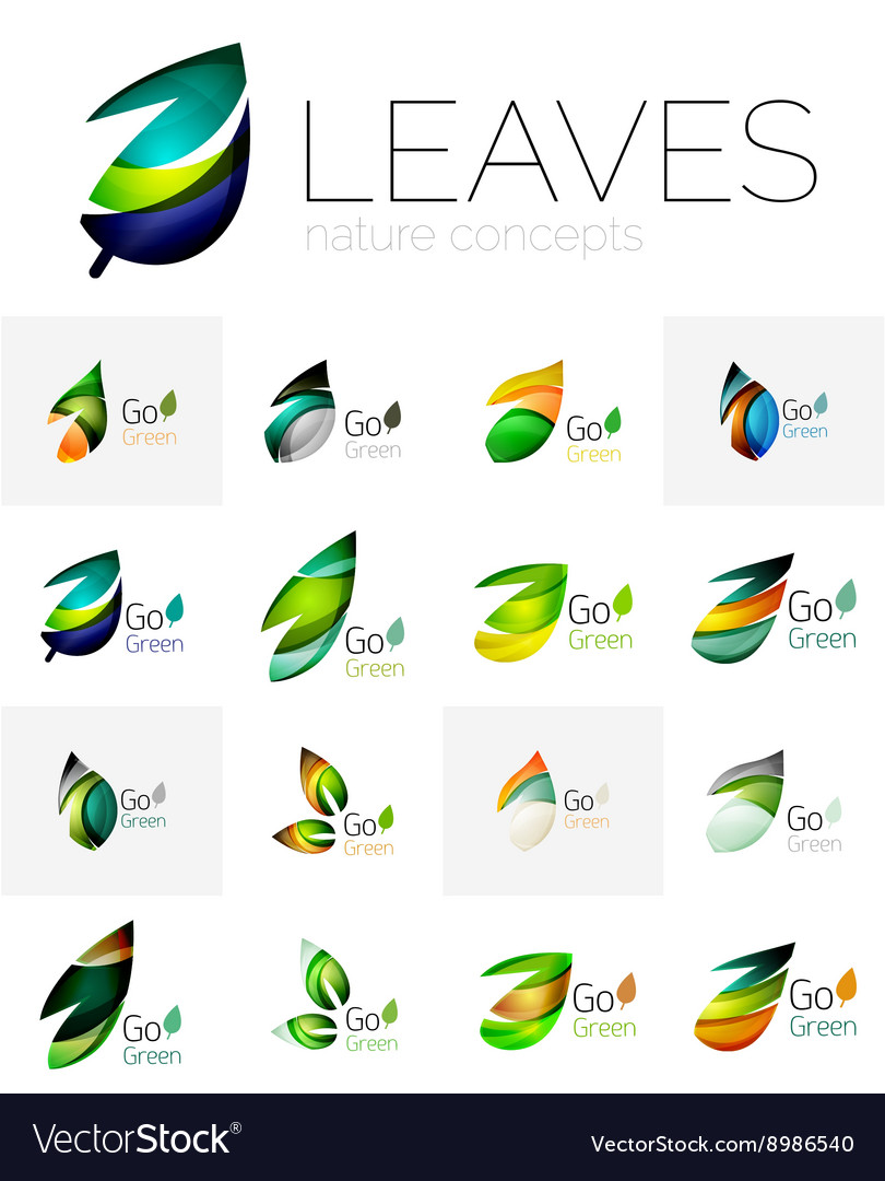 Leaf logo set