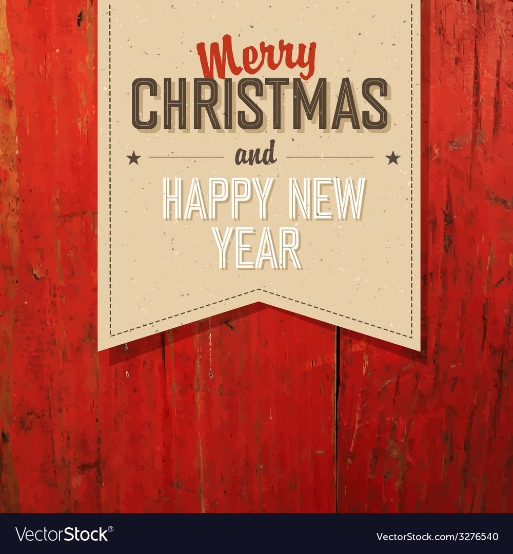 Merry christmas tag on red planks texture