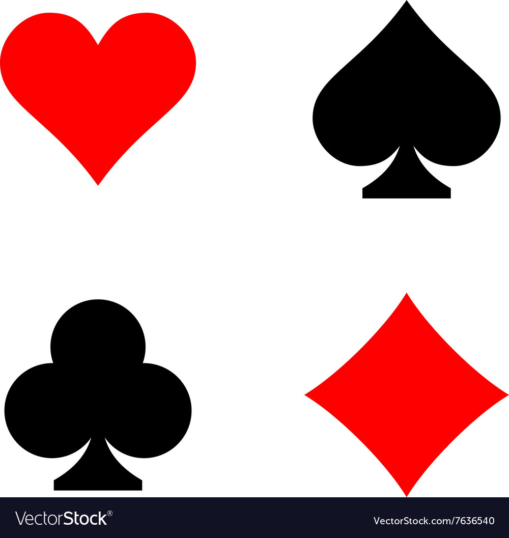 Playing card suits signs set four card symbols Vector Image