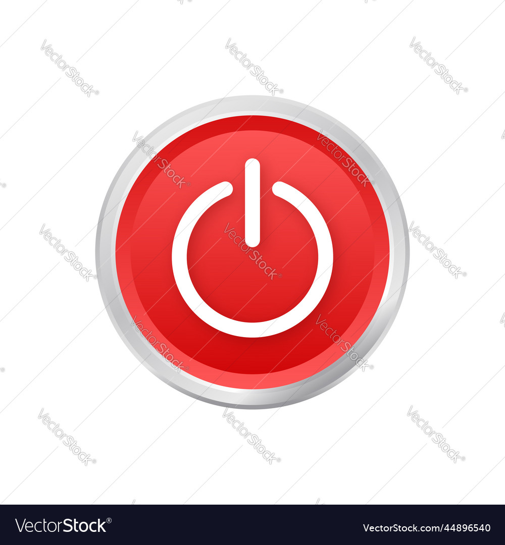 Red power button on off icons start vector image Red power button on off icons start