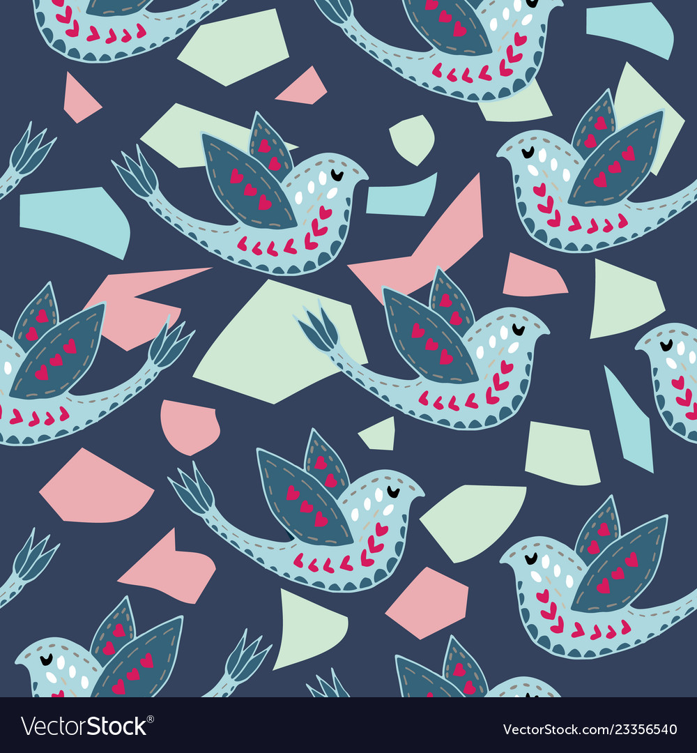 Scandinavian birdie pattern design