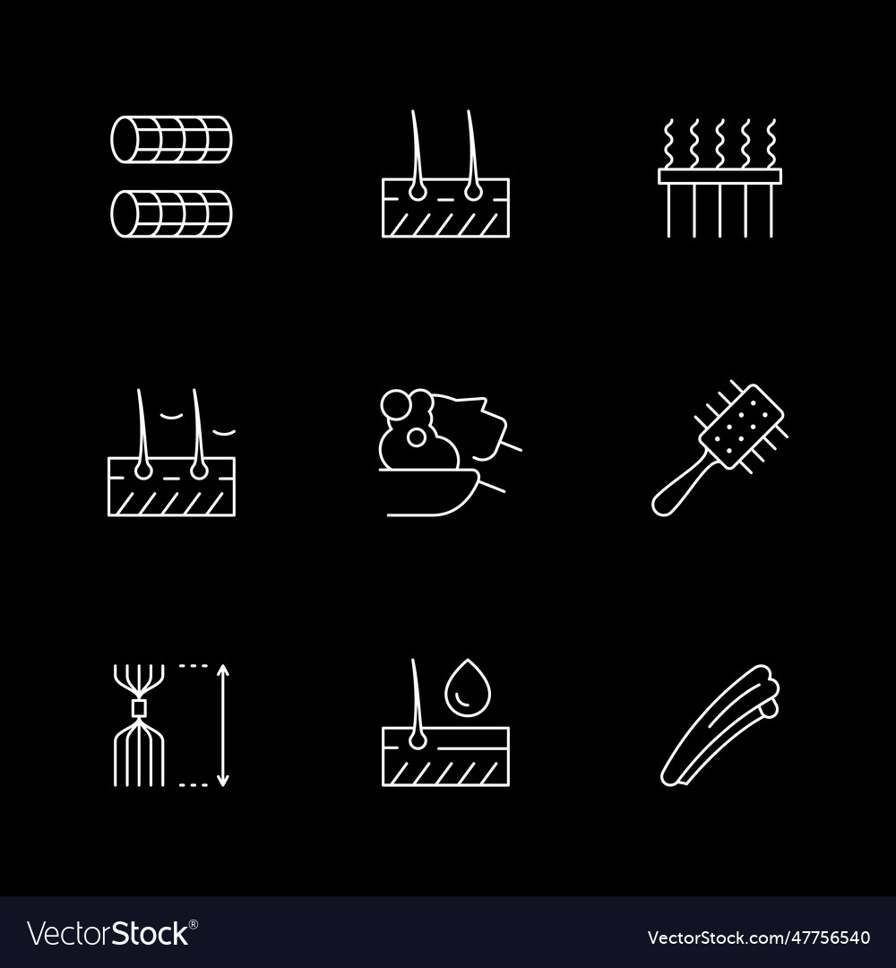 Set Line Icons Of Hair Royalty Free Vector Image Set Line Icons Of Hair Royalty Free Vector Image