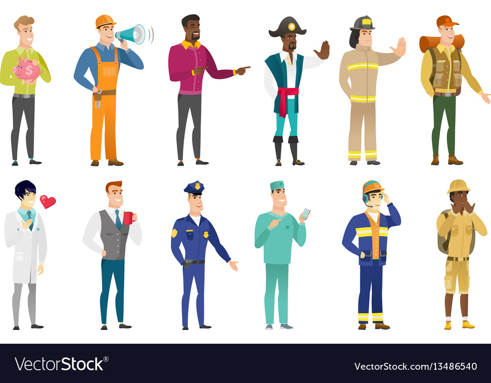 Set of professions characters vector image Set of professions characters