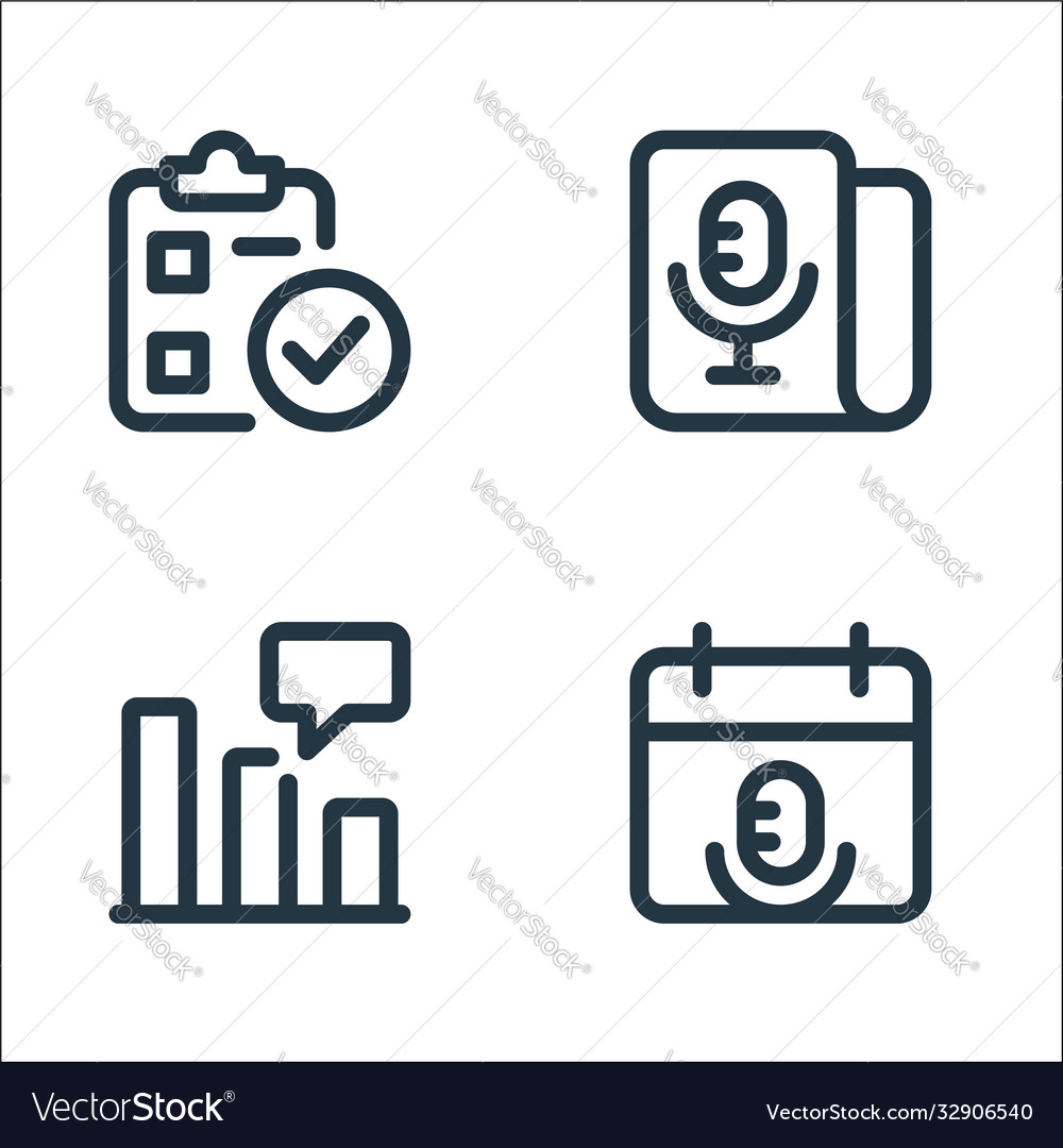 Web apps seo line icons linear set quality vector image Web apps seo line icons linear set quality