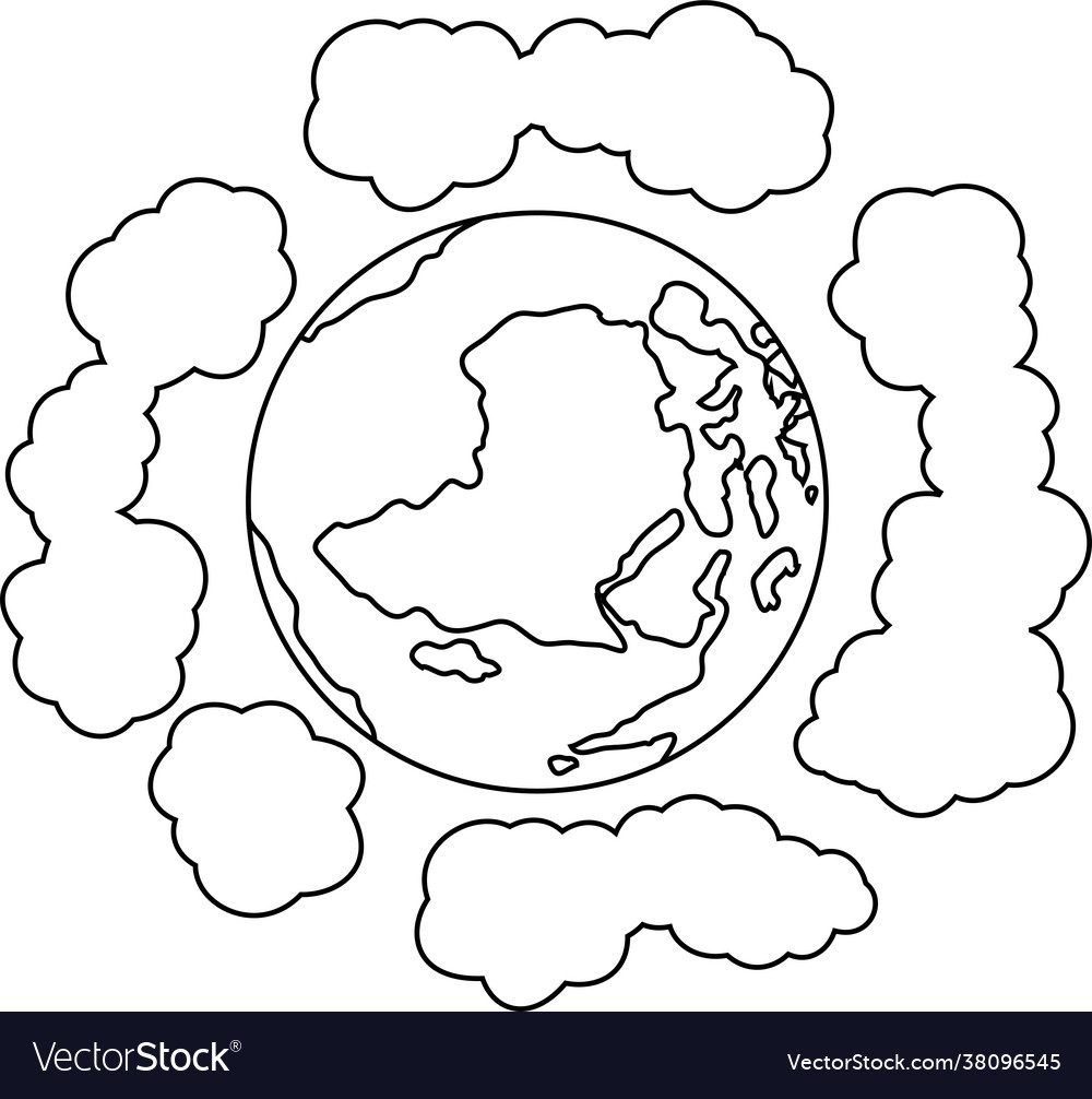 A global warming problem outline Royalty Free Vector Image