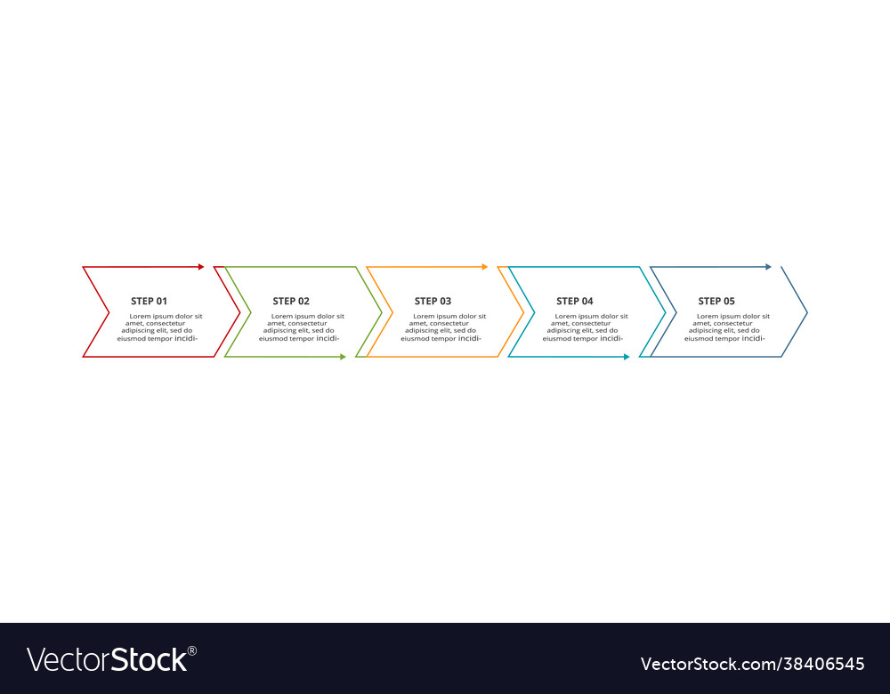 Abstract arrows graph diagram with 5 steps