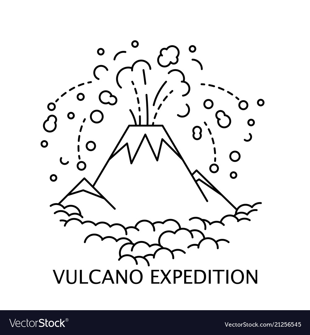 Active volcano icon