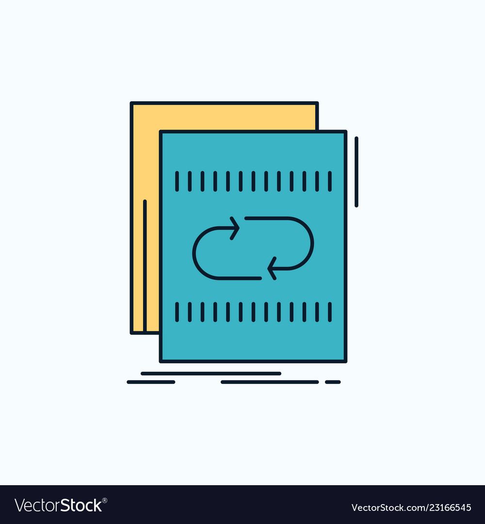 Audio file loop mix sound flat icon green vector image Audio file loop mix sound flat icon green