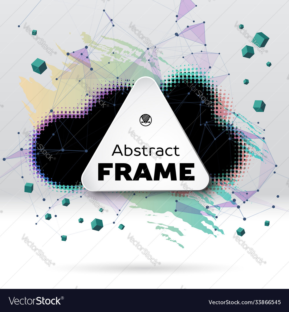 Background with brush stroke blot triangular vector image Background with brush stroke blot triangular