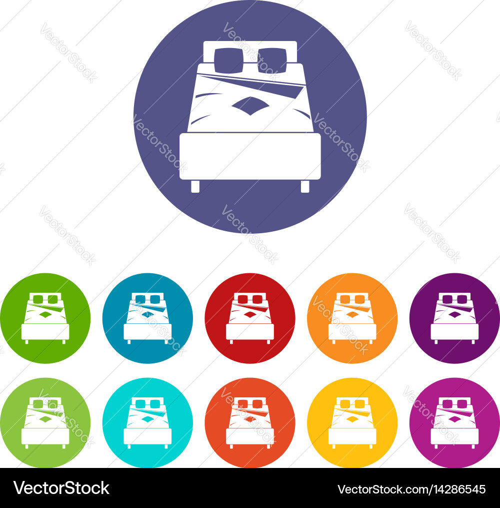 Bed icons set flat Royalty Free Vector Image - VectorStock