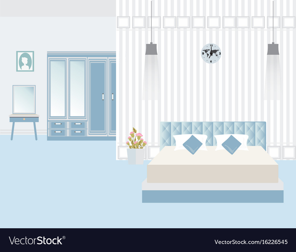 Bedroom interior design Royalty Free Vector Image