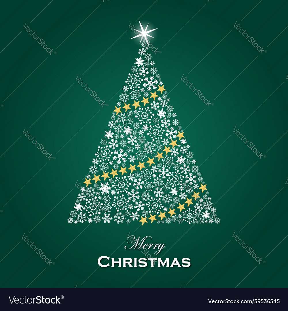 Christmas tree with sparkling snow pattern