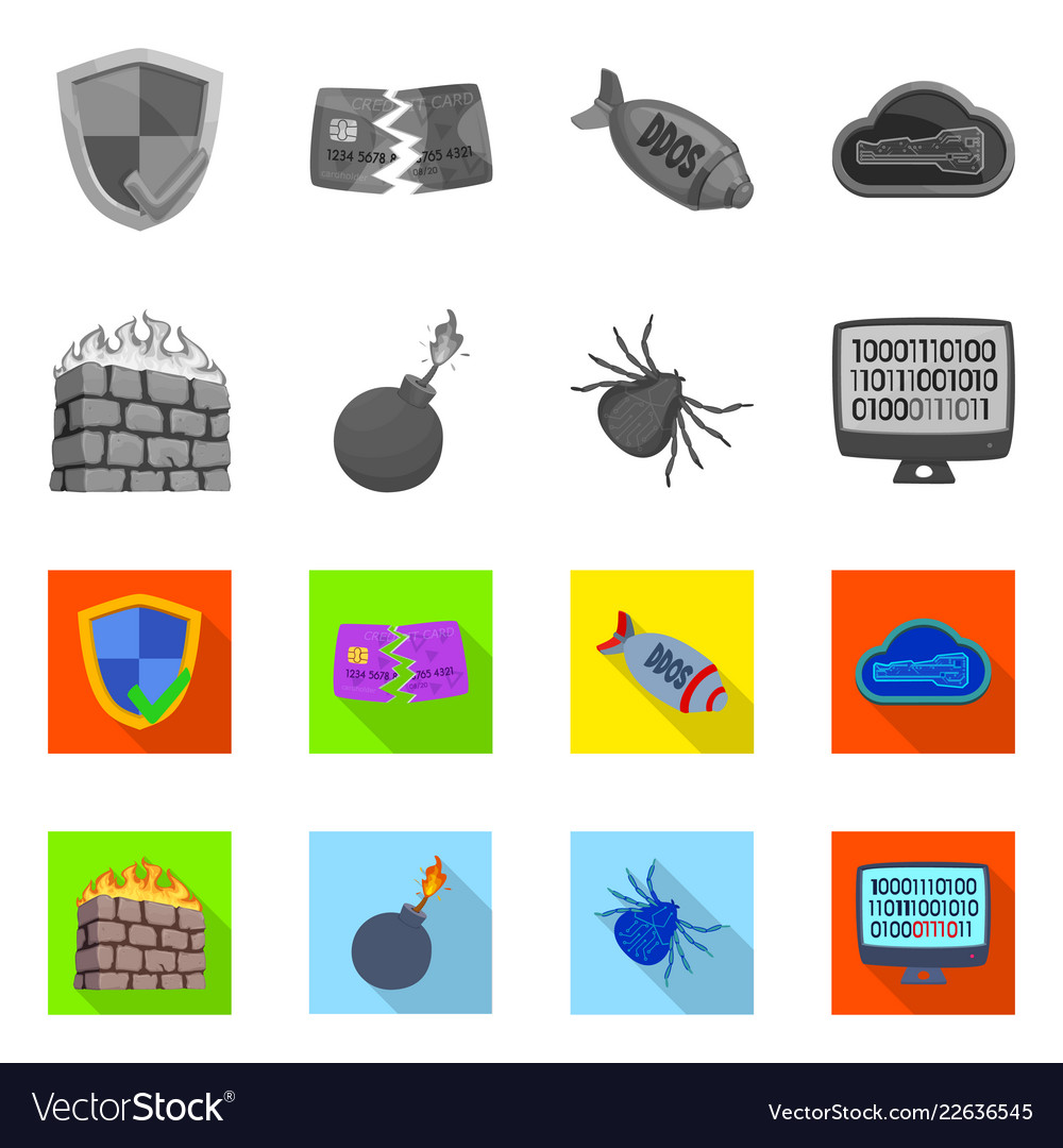 Design of virus and secure symbol set vector image Design of virus and secure symbol set