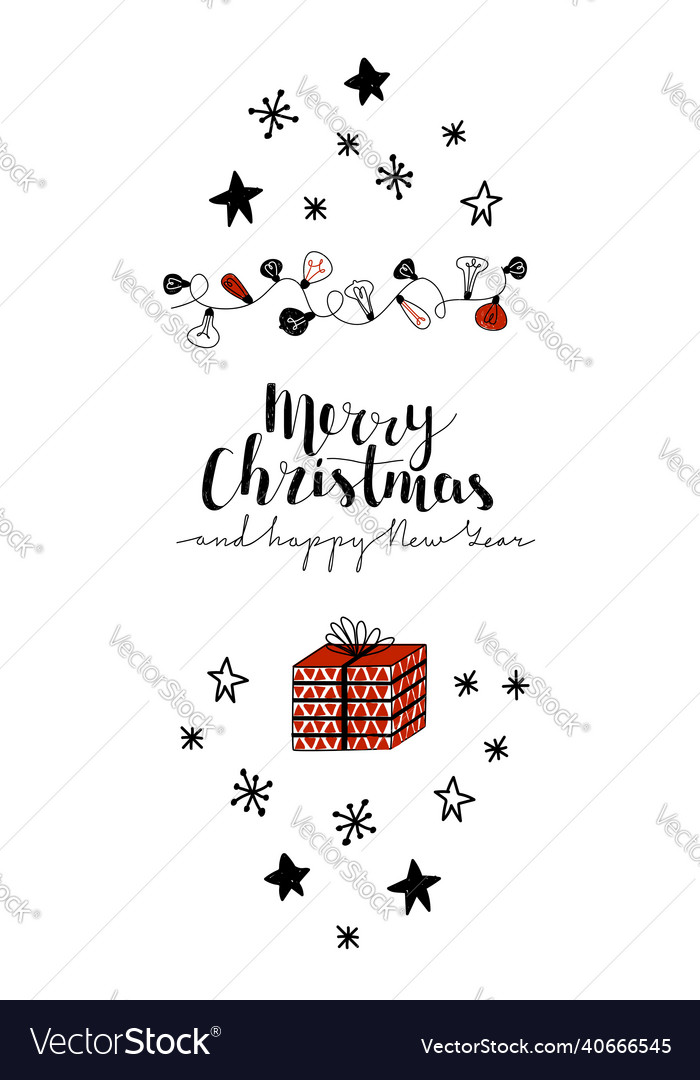 For postcard layout with gift vector image For postcard layout with gift