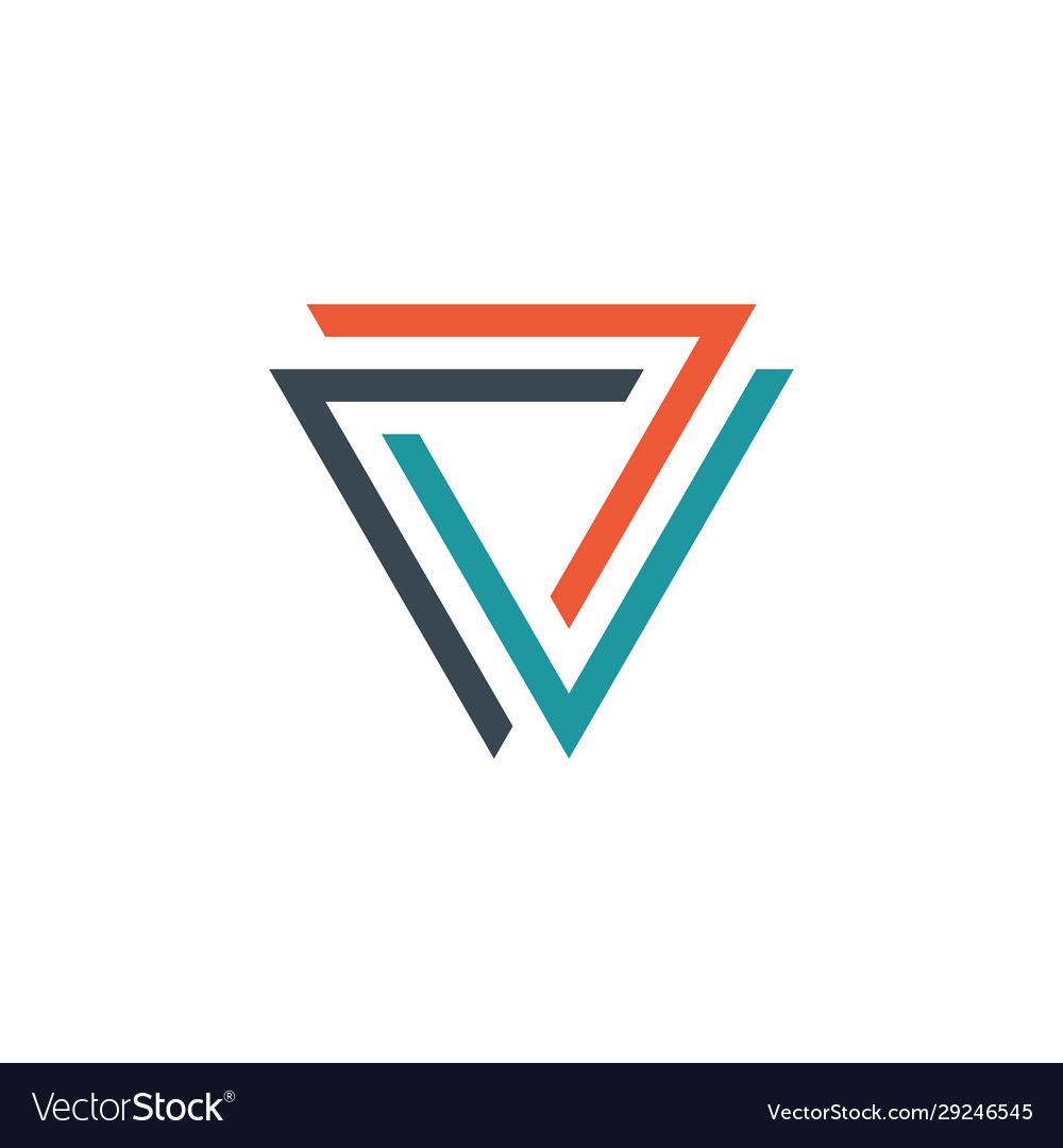 Geometric triangle unity abstract logo design Vector Image