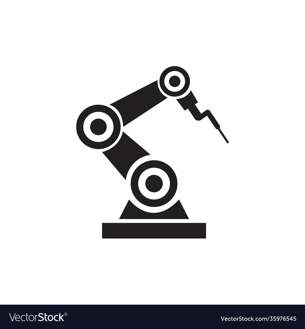 Industrial mechanical robot arm icons Royalty Free Vector