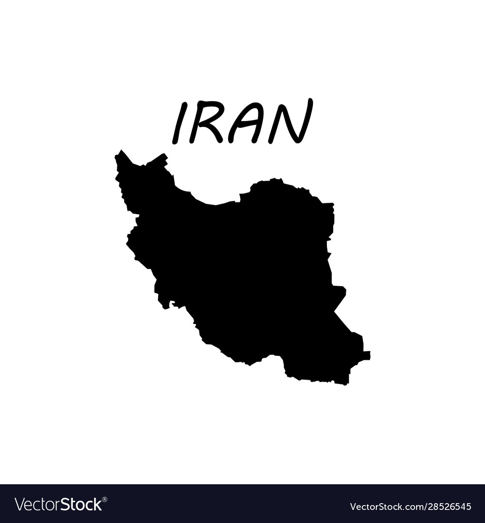 Iran map filled in black color sign eps ten Vector Image