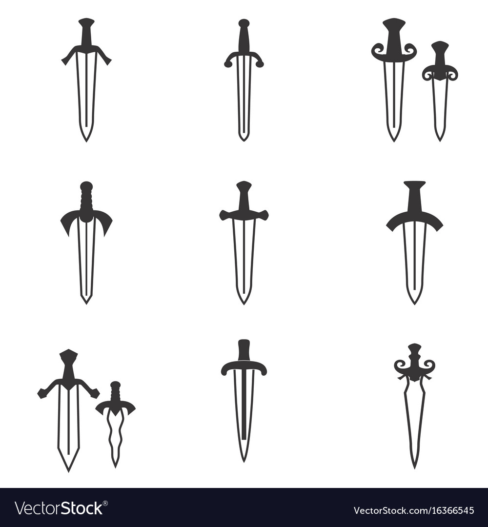 Knives sharp blades symbols Royalty Free Vector Image