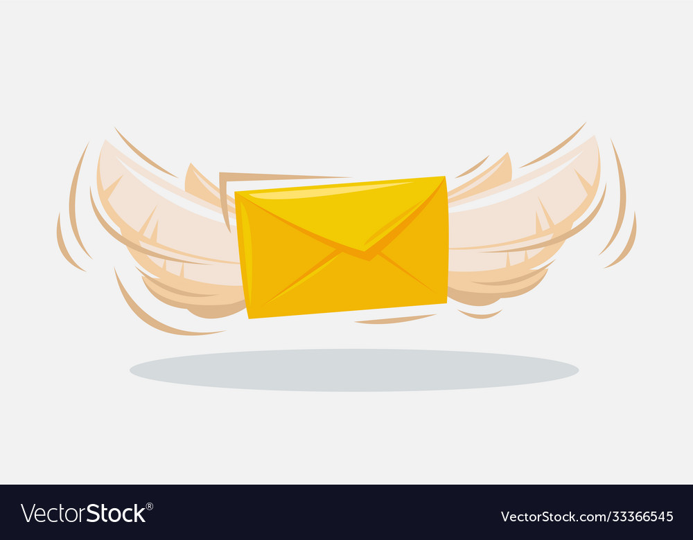 Mail envelope with wings