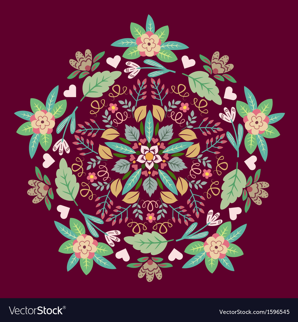 Ornamental floral round pattern Royalty Free Vector Image