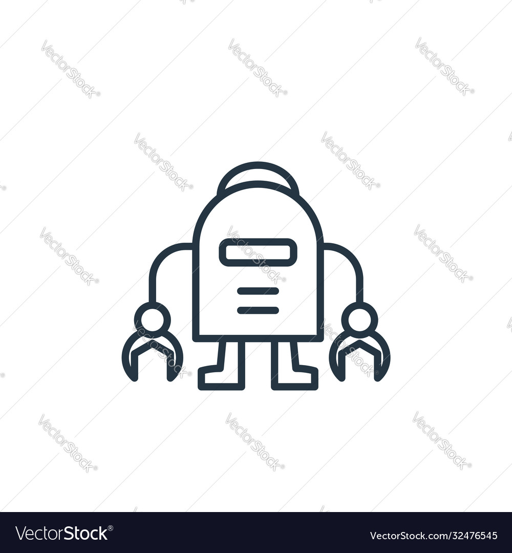 Robot icon isolated on white background outline