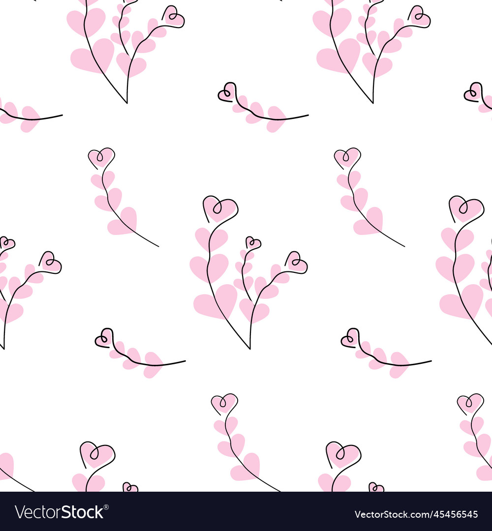 Seamless pattern from abstract branches one line vector image Seamless pattern from abstract branches one line