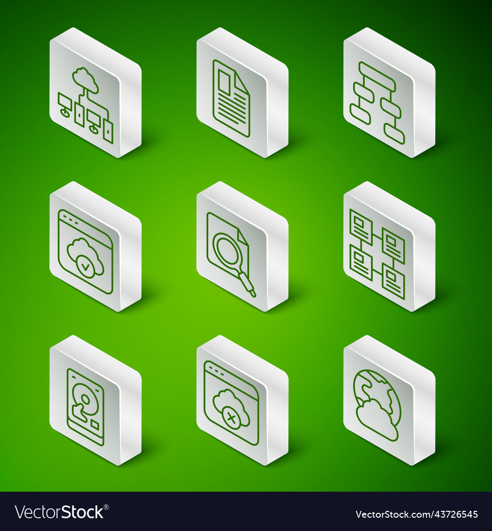 Set line social network computer search concept vector image Set line social network computer search concept