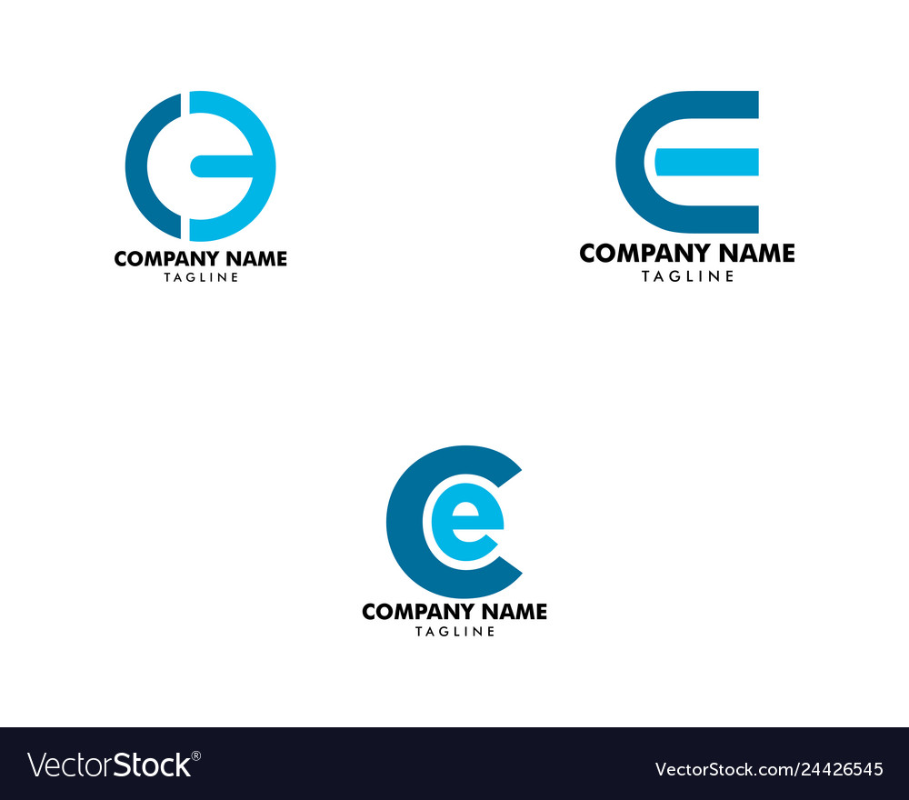 Set of initial letter ce logo template design Vector Image