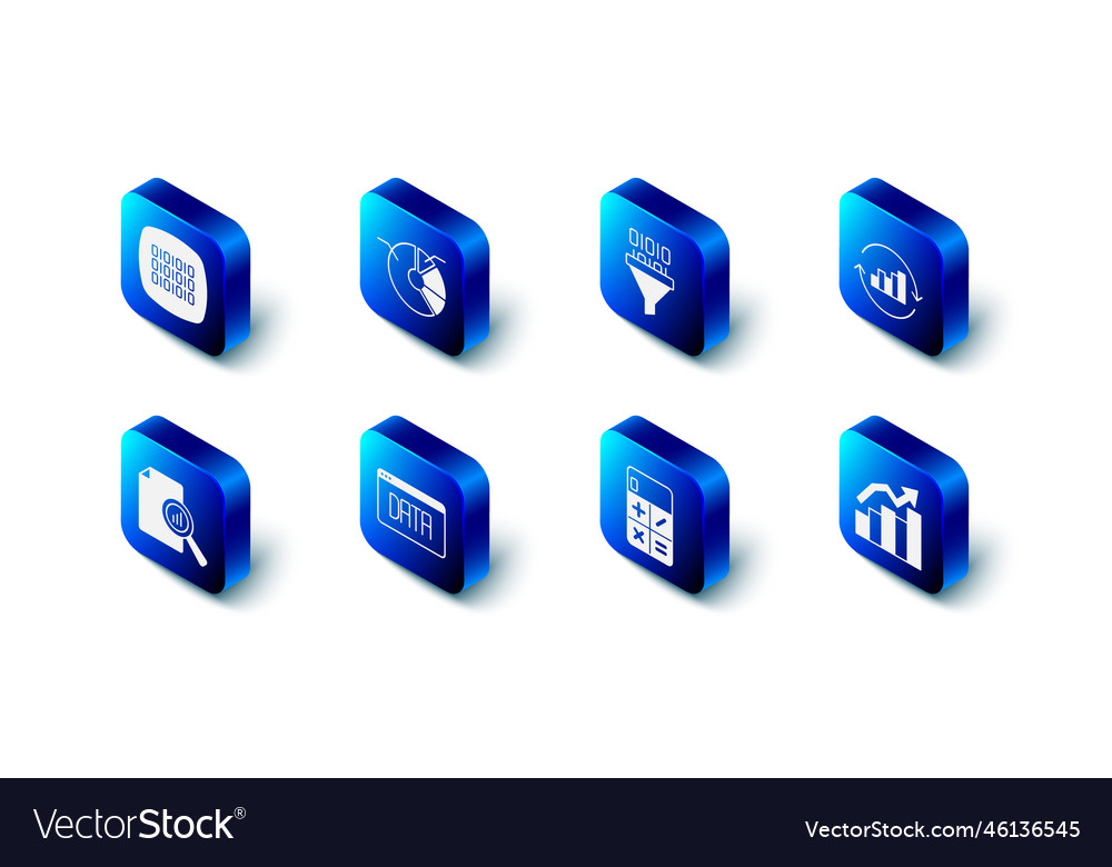 Set pie chart infographic binary code financial vector image Set pie chart infographic binary code financial