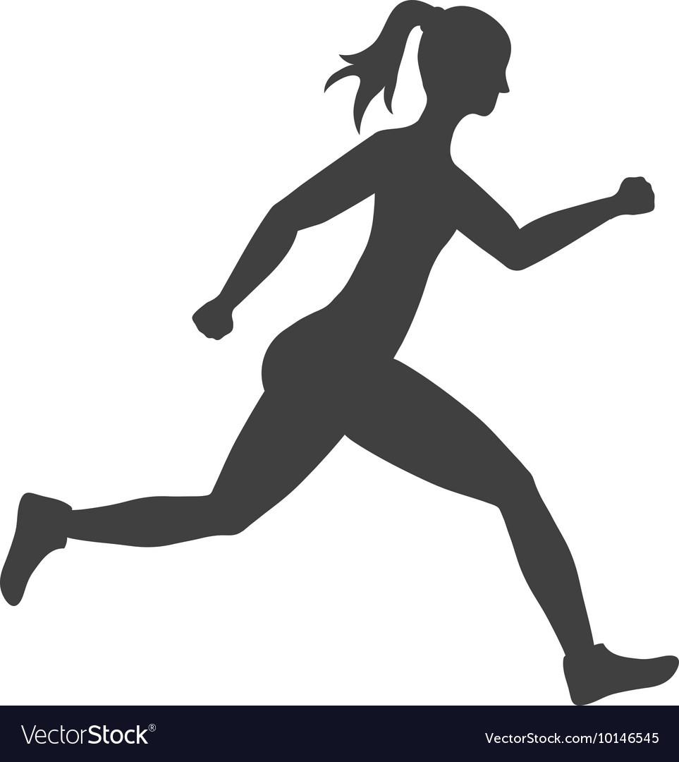 Sport woman running fitness icon graphic Vector Image