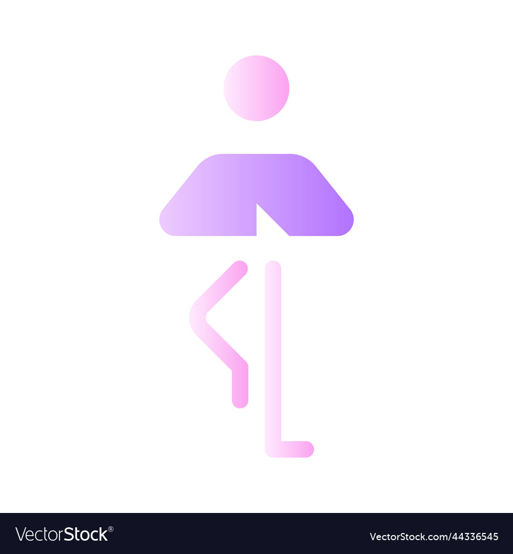 Tree pose flat gradient two-color ui icon vector image Tree pose flat gradient two-color ui icon