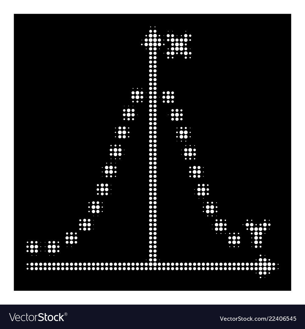 White halftone gauss plot icon vector image White halftone gauss plot icon