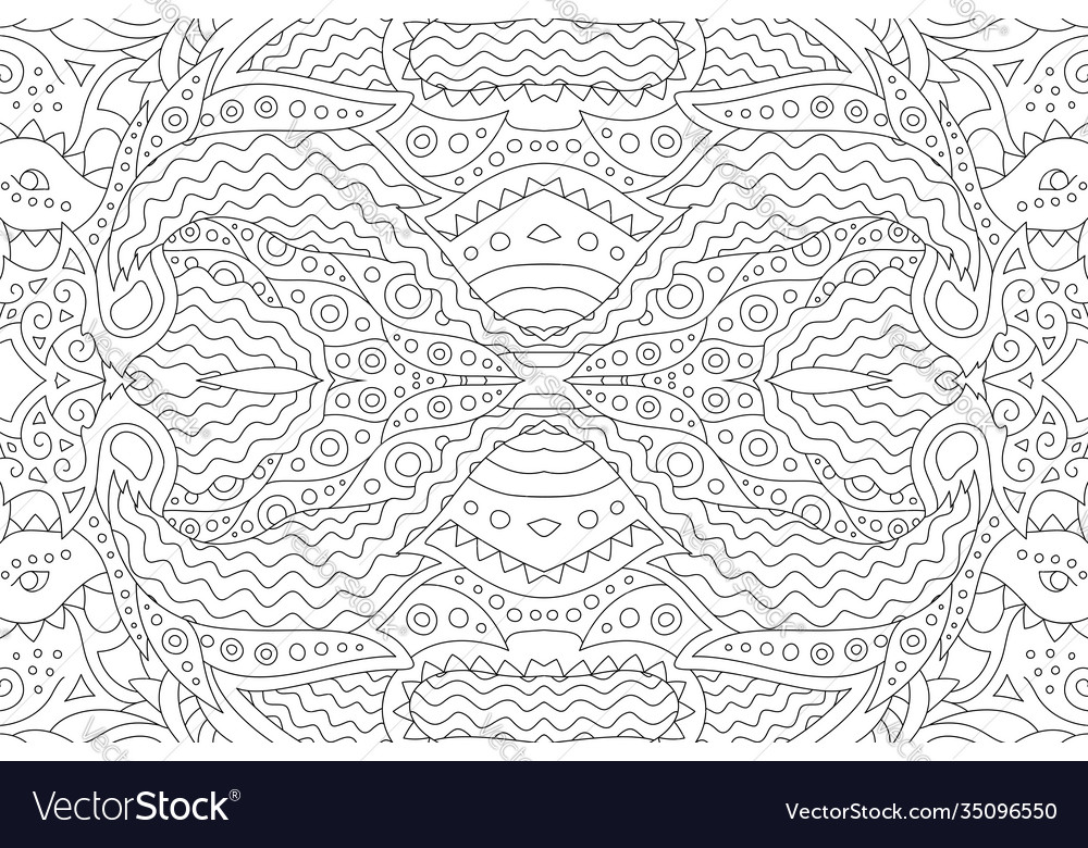 Art for coloring book with linear pattern vector image Art for coloring book with linear pattern