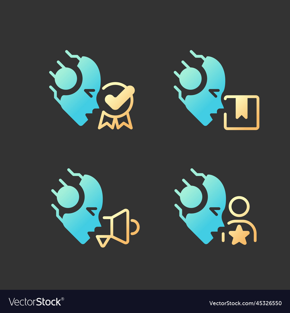 Artificial intelligence in business gradient vector image Artificial intelligence in business gradient